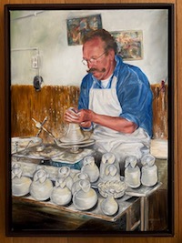 GOUDSE POTTENBAKKER, olieverf op doek, houten baklijst, 2013, 53x73: €550,-=